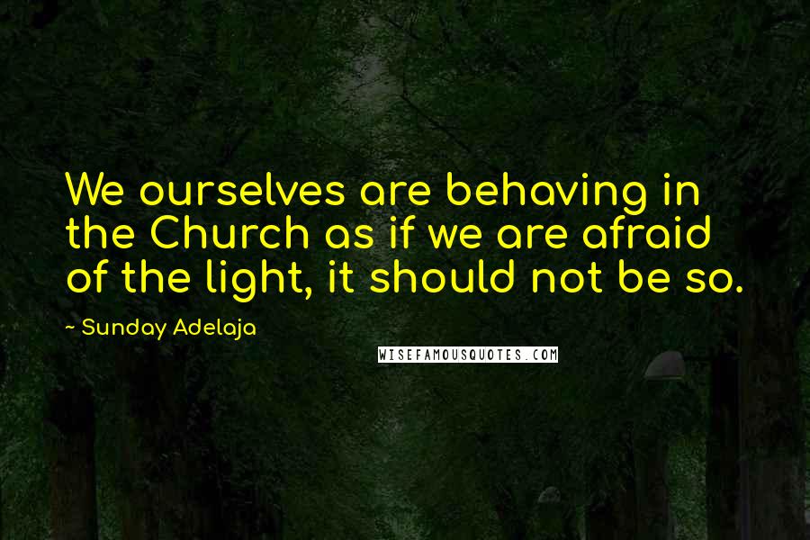 Sunday Adelaja Quotes: We ourselves are behaving in the Church as if we are afraid of the light, it should not be so.
