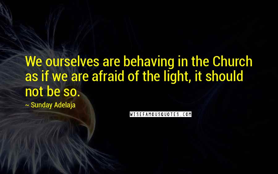 Sunday Adelaja Quotes: We ourselves are behaving in the Church as if we are afraid of the light, it should not be so.