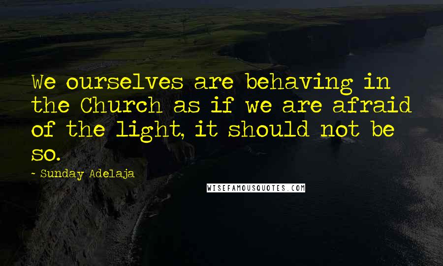 Sunday Adelaja Quotes: We ourselves are behaving in the Church as if we are afraid of the light, it should not be so.