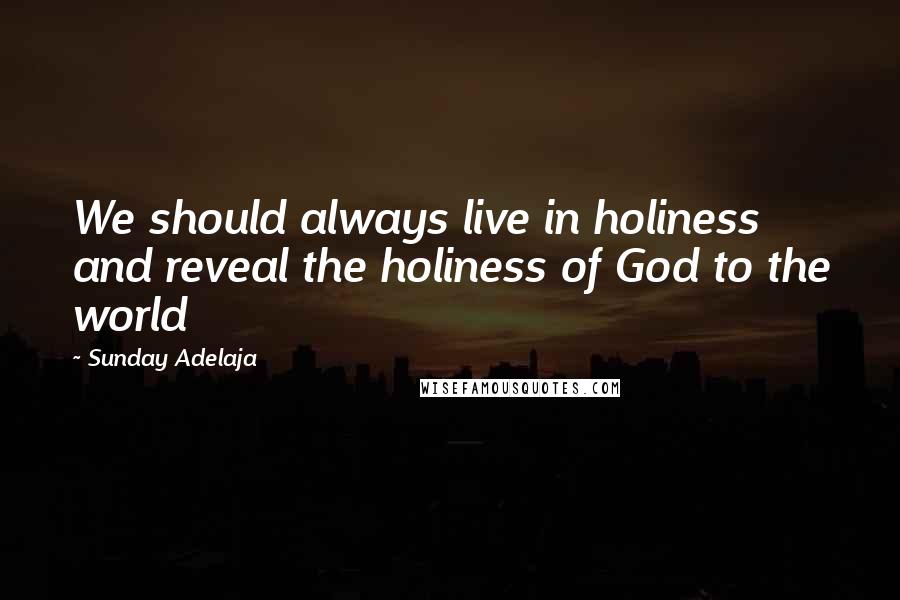 Sunday Adelaja Quotes: We should always live in holiness and reveal the holiness of God to the world