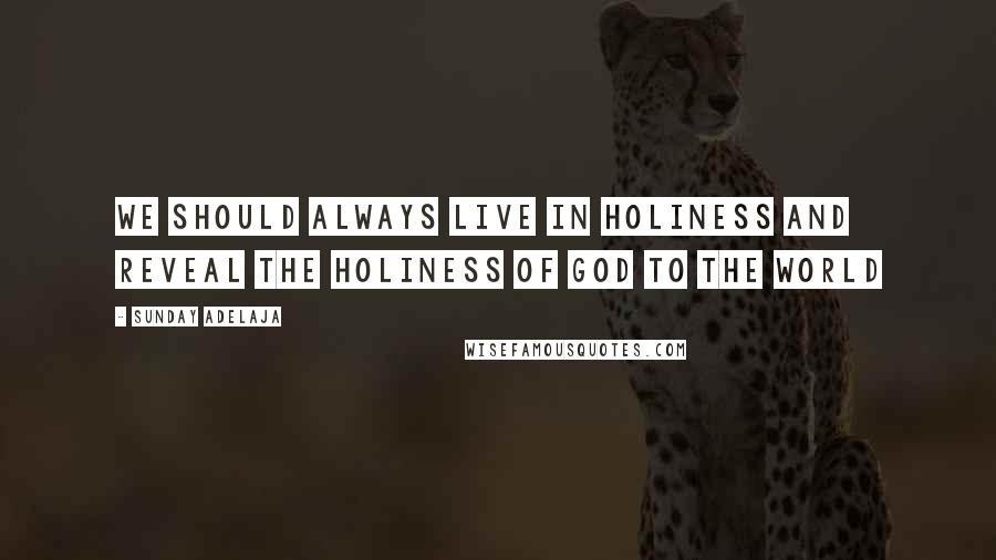 Sunday Adelaja Quotes: We should always live in holiness and reveal the holiness of God to the world