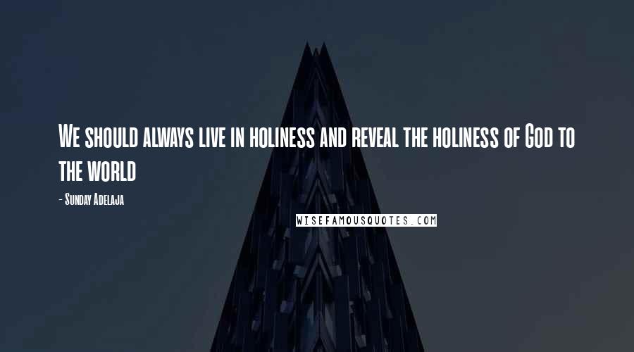 Sunday Adelaja Quotes: We should always live in holiness and reveal the holiness of God to the world