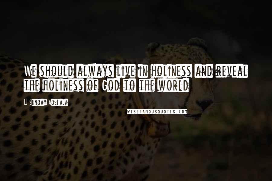 Sunday Adelaja Quotes: We should always live in holiness and reveal the holiness of God to the world