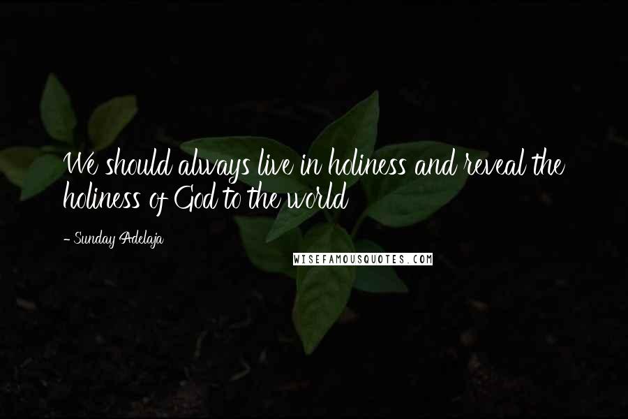 Sunday Adelaja Quotes: We should always live in holiness and reveal the holiness of God to the world