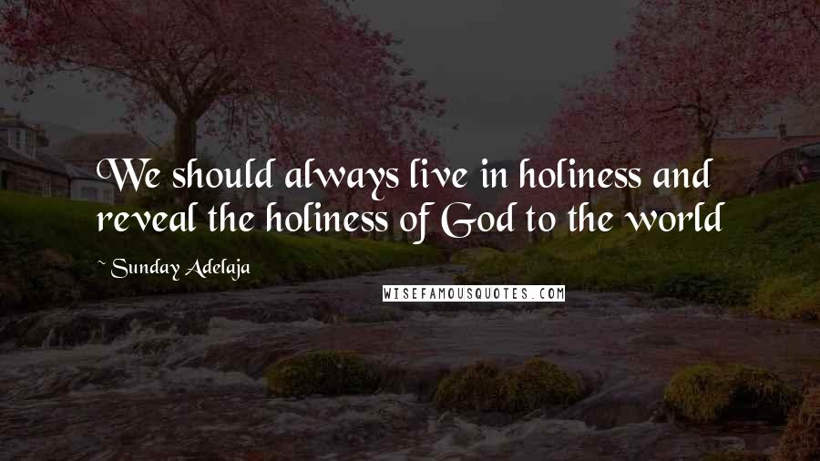 Sunday Adelaja Quotes: We should always live in holiness and reveal the holiness of God to the world