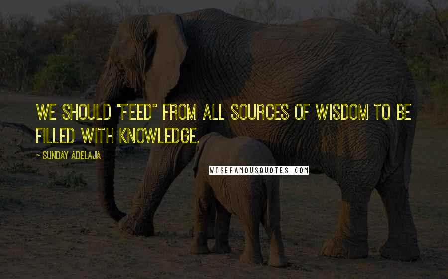 Sunday Adelaja Quotes: We should "feed" from all sources of wisdom to be filled with knowledge.