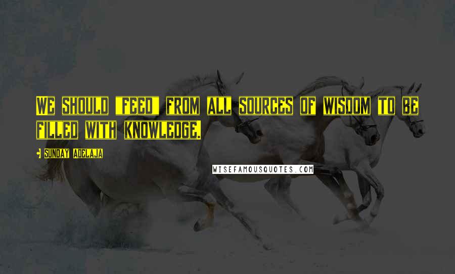 Sunday Adelaja Quotes: We should "feed" from all sources of wisdom to be filled with knowledge.