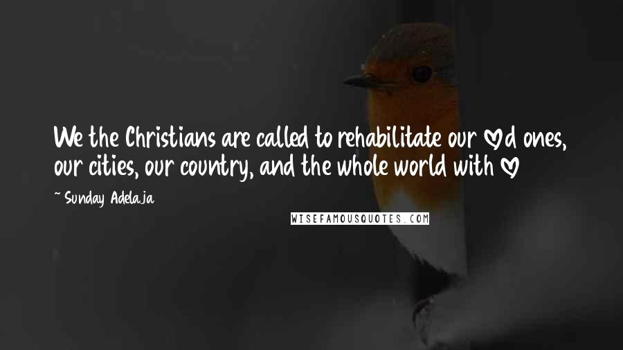Sunday Adelaja Quotes: We the Christians are called to rehabilitate our loved ones, our cities, our country, and the whole world with love