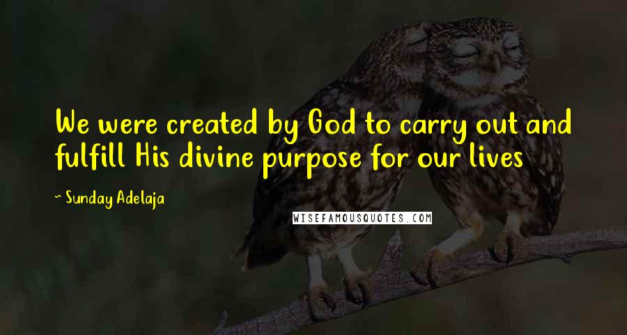 Sunday Adelaja Quotes: We were created by God to carry out and fulfill His divine purpose for our lives