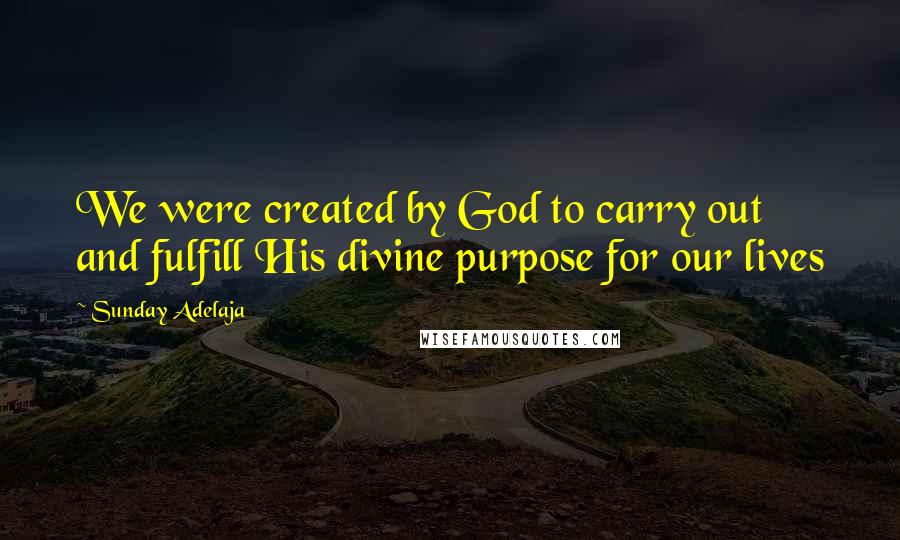 Sunday Adelaja Quotes: We were created by God to carry out and fulfill His divine purpose for our lives