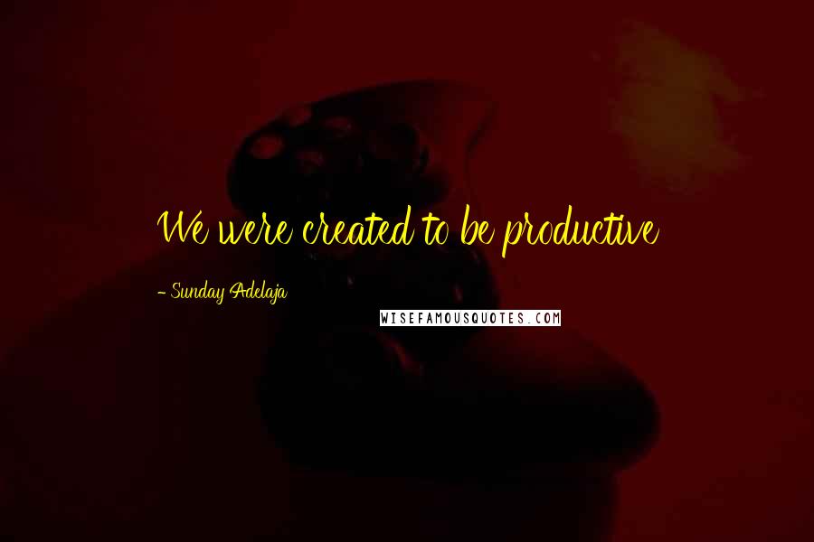 Sunday Adelaja Quotes: We were created to be productive