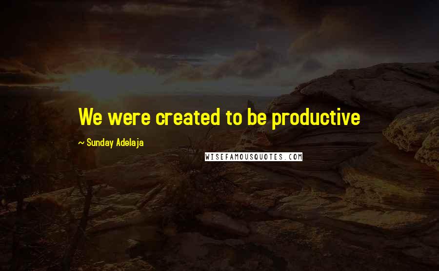 Sunday Adelaja Quotes: We were created to be productive