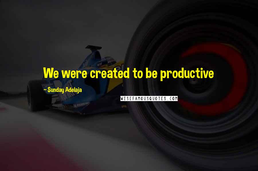 Sunday Adelaja Quotes: We were created to be productive