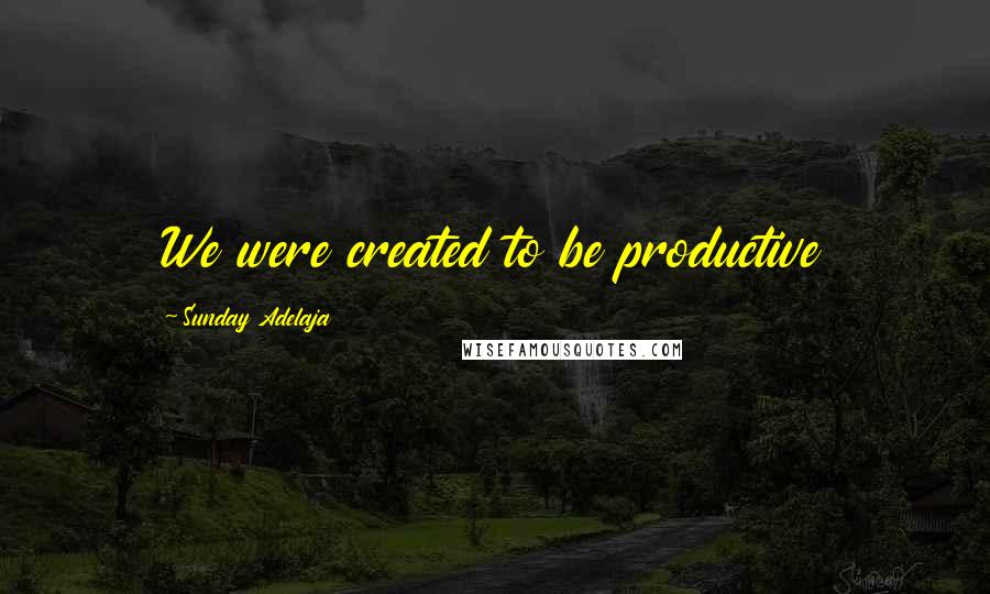 Sunday Adelaja Quotes: We were created to be productive