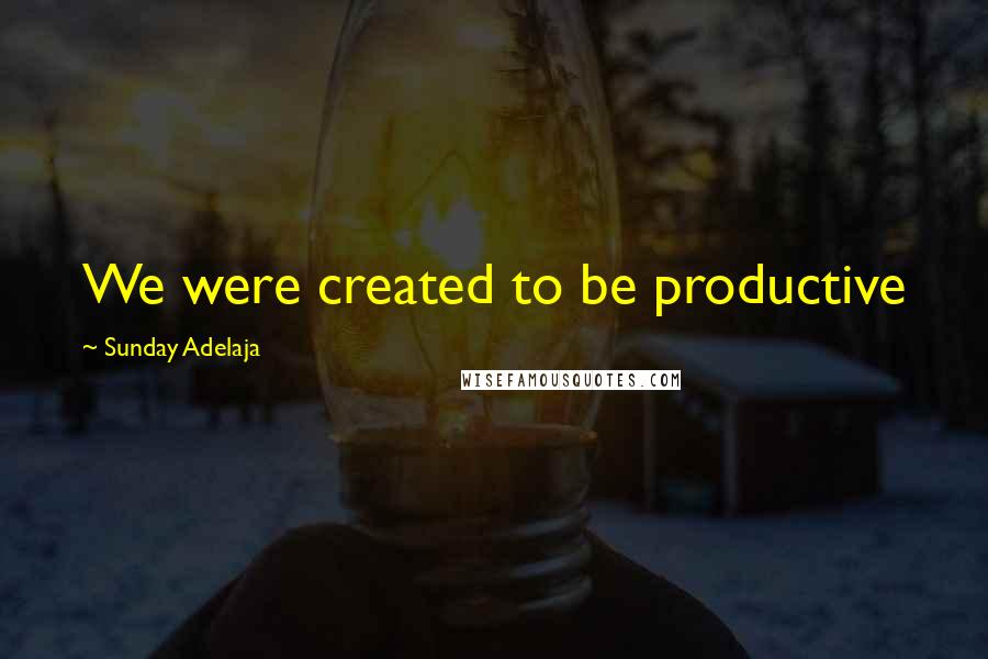 Sunday Adelaja Quotes: We were created to be productive