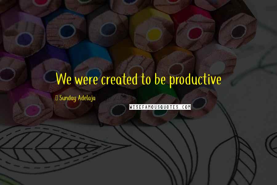Sunday Adelaja Quotes: We were created to be productive