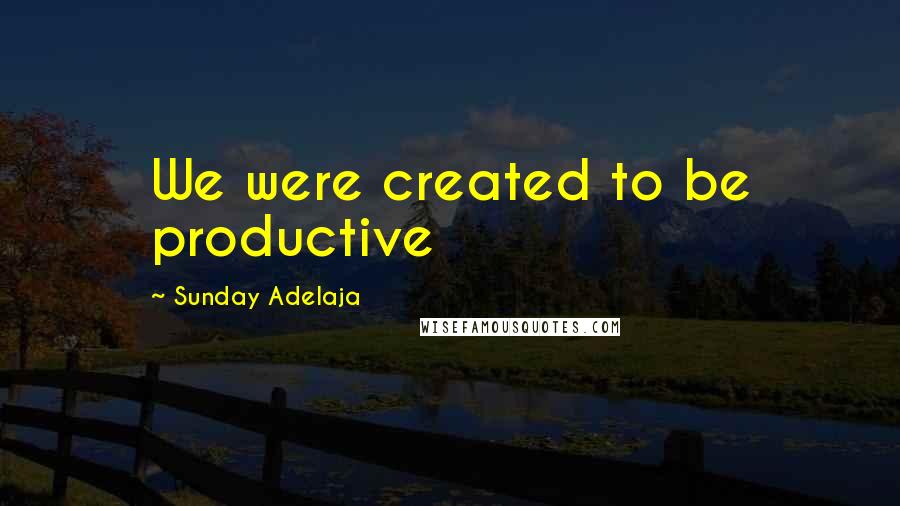 Sunday Adelaja Quotes: We were created to be productive