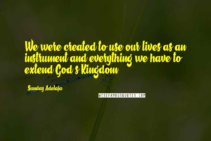 Sunday Adelaja Quotes: We were created to use our lives as an instrument and everything we have to extend God's Kingdom