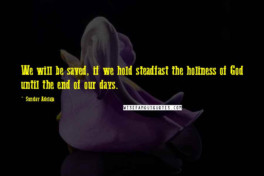 Sunday Adelaja Quotes: We will be saved, if we hold steadfast the holiness of God until the end of our days.