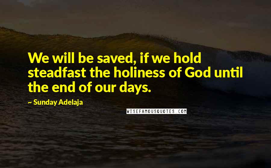 Sunday Adelaja Quotes: We will be saved, if we hold steadfast the holiness of God until the end of our days.