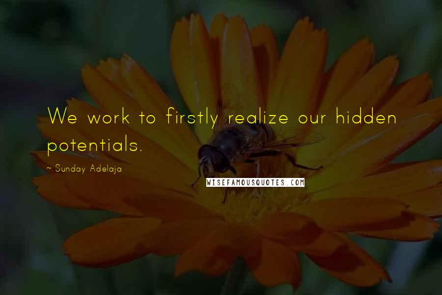 Sunday Adelaja Quotes: We work to firstly realize our hidden potentials.
