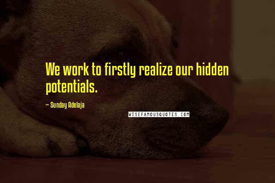 Sunday Adelaja Quotes: We work to firstly realize our hidden potentials.