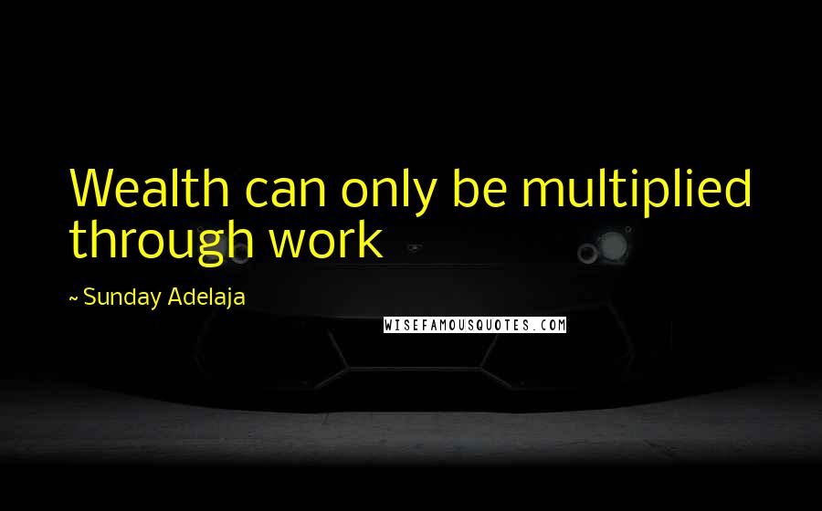 Sunday Adelaja Quotes: Wealth can only be multiplied through work