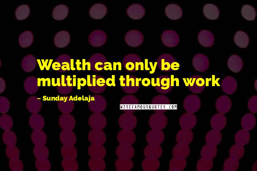 Sunday Adelaja Quotes: Wealth can only be multiplied through work