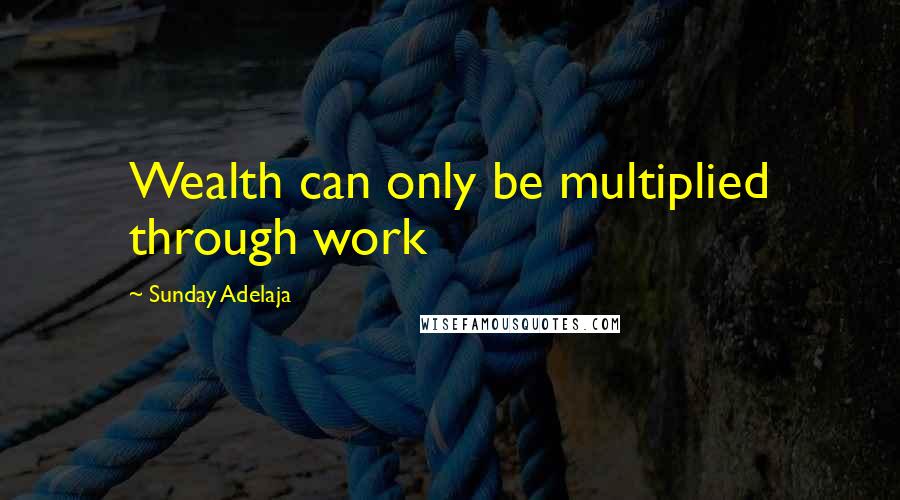 Sunday Adelaja Quotes: Wealth can only be multiplied through work