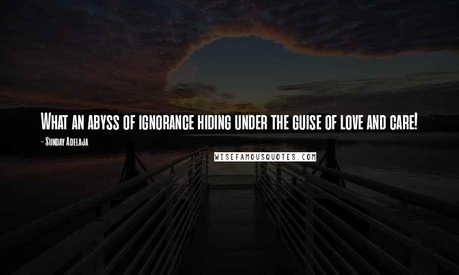 Sunday Adelaja Quotes: What an abyss of ignorance hiding under the guise of love and care!