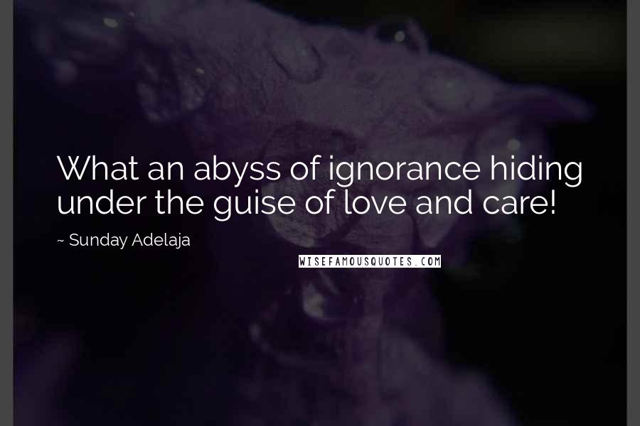 Sunday Adelaja Quotes: What an abyss of ignorance hiding under the guise of love and care!