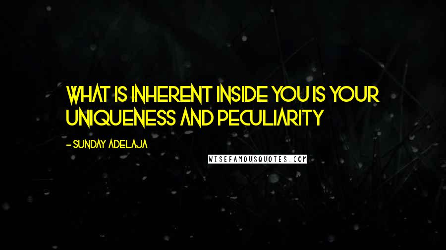 Sunday Adelaja Quotes: What is inherent inside you is your uniqueness and peculiarity