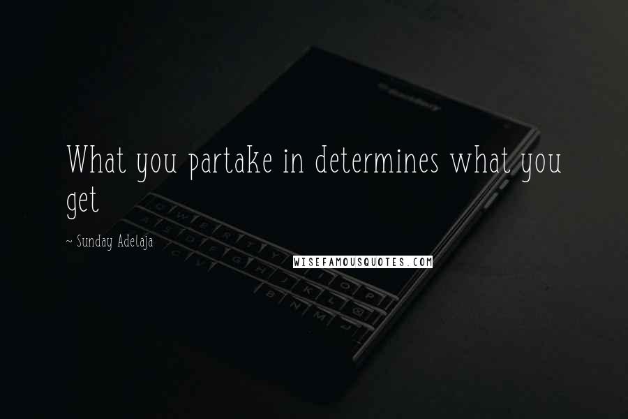 Sunday Adelaja Quotes: What you partake in determines what you get