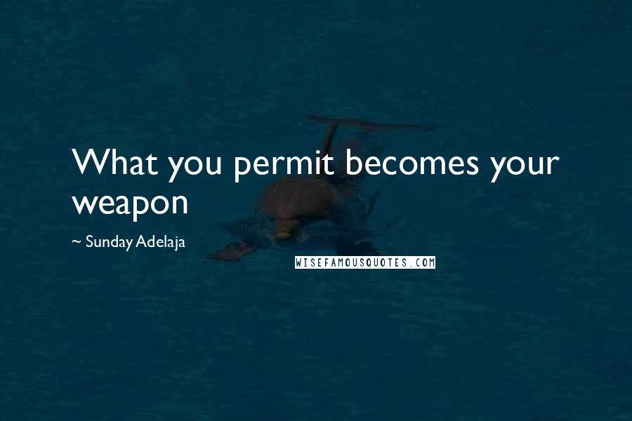 Sunday Adelaja Quotes: What you permit becomes your weapon