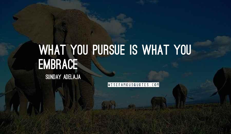 Sunday Adelaja Quotes: What you pursue is what you embrace