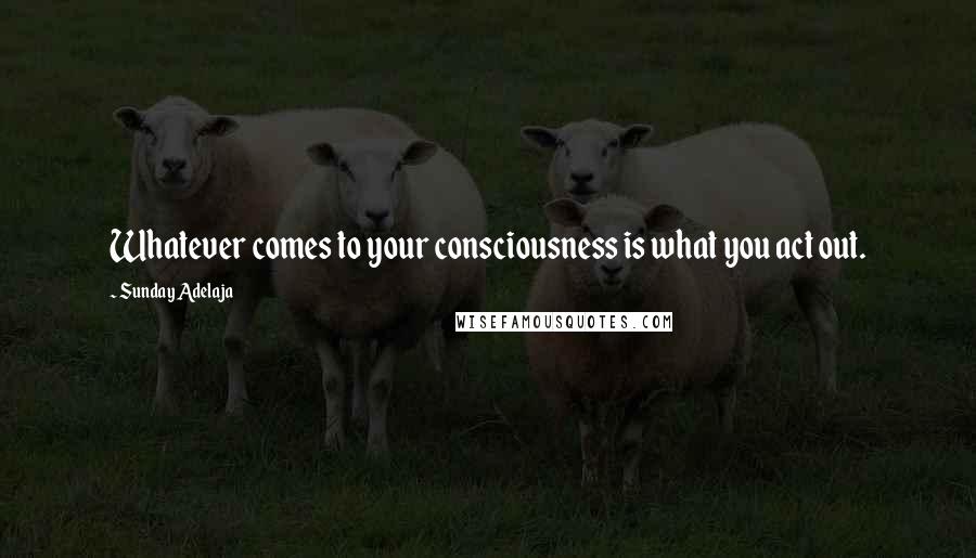 Sunday Adelaja Quotes: Whatever comes to your consciousness is what you act out.