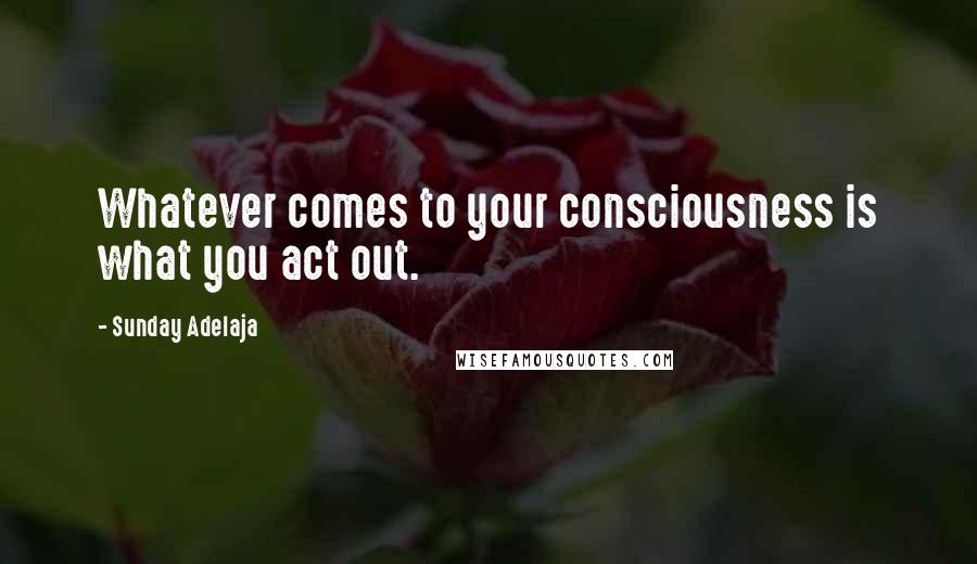 Sunday Adelaja Quotes: Whatever comes to your consciousness is what you act out.