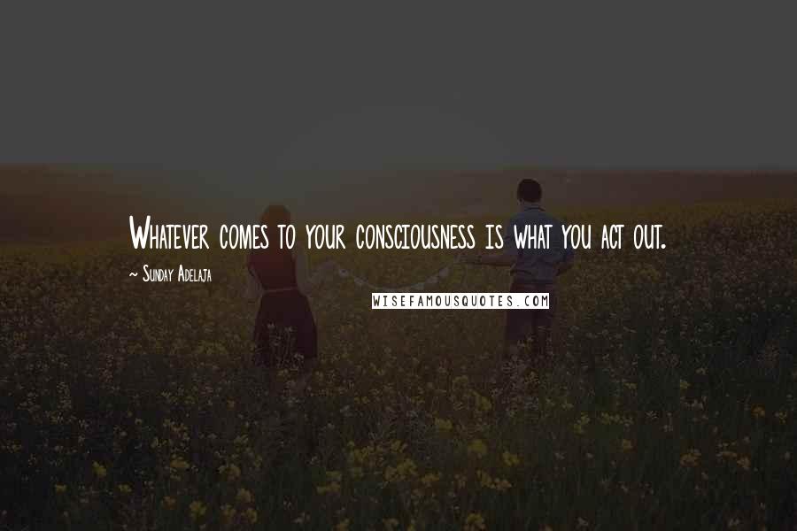 Sunday Adelaja Quotes: Whatever comes to your consciousness is what you act out.