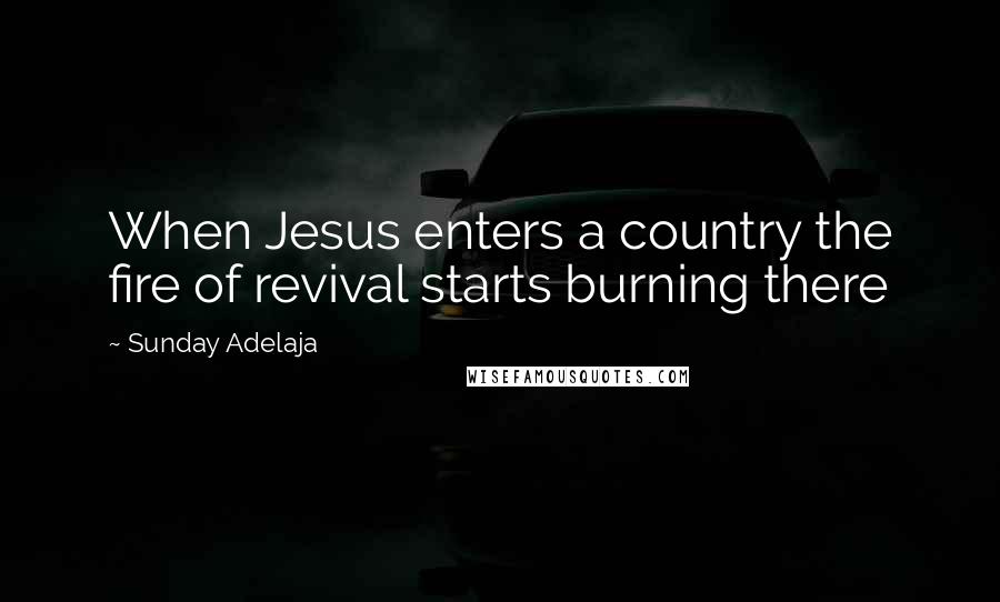 Sunday Adelaja Quotes: When Jesus enters a country the fire of revival starts burning there