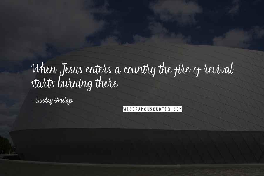 Sunday Adelaja Quotes: When Jesus enters a country the fire of revival starts burning there