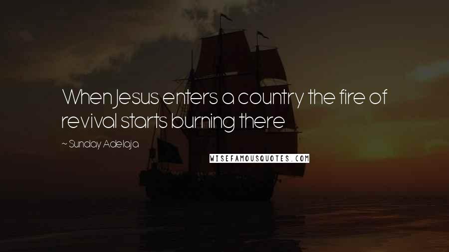 Sunday Adelaja Quotes: When Jesus enters a country the fire of revival starts burning there