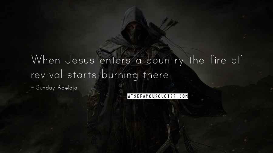 Sunday Adelaja Quotes: When Jesus enters a country the fire of revival starts burning there