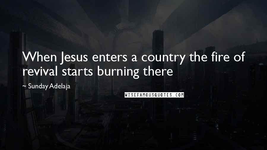Sunday Adelaja Quotes: When Jesus enters a country the fire of revival starts burning there