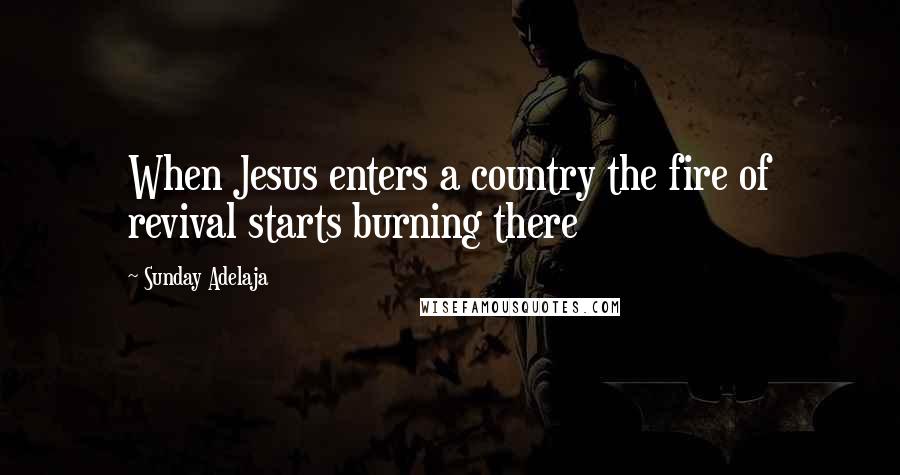 Sunday Adelaja Quotes: When Jesus enters a country the fire of revival starts burning there