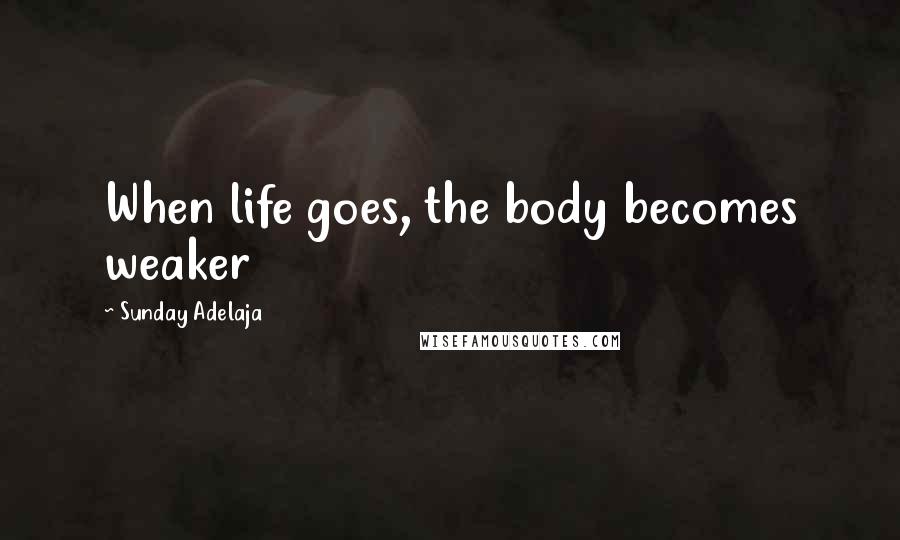 Sunday Adelaja Quotes: When life goes, the body becomes weaker