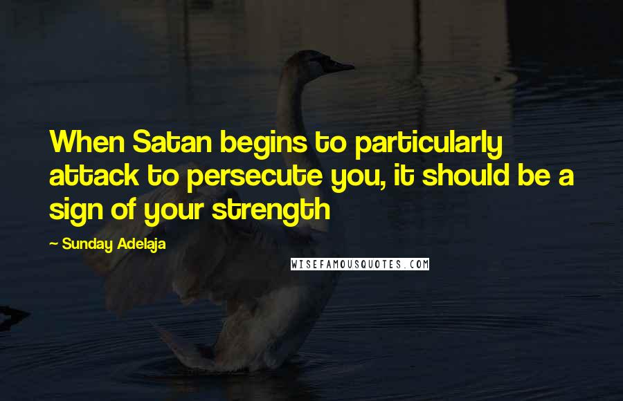 Sunday Adelaja Quotes: When Satan begins to particularly attack to persecute you, it should be a sign of your strength