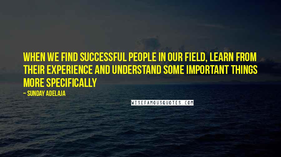 Sunday Adelaja Quotes: When we find successful people in our field, learn from their experience and understand some important things more specifically