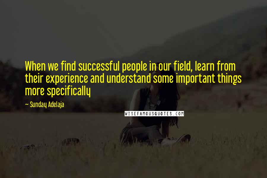 Sunday Adelaja Quotes: When we find successful people in our field, learn from their experience and understand some important things more specifically