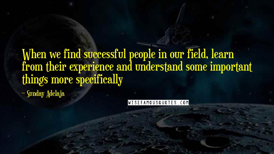 Sunday Adelaja Quotes: When we find successful people in our field, learn from their experience and understand some important things more specifically