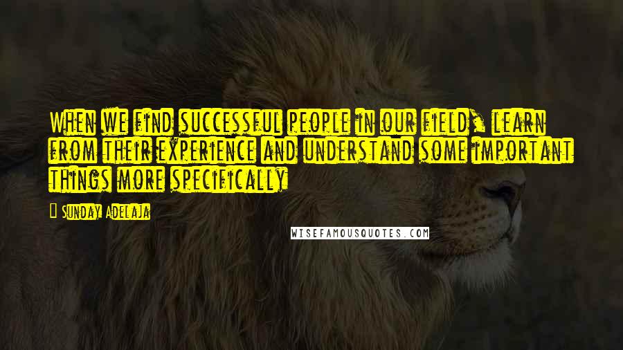 Sunday Adelaja Quotes: When we find successful people in our field, learn from their experience and understand some important things more specifically
